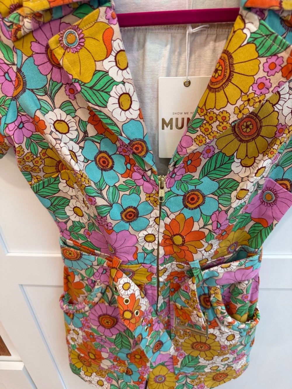 Show Me Your Mumu Multicolor Floral Zip Romper - Picture 6 of 7